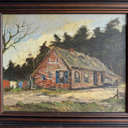 Expressive Landscape Oil Painting "Brick Cottage" Refined Artwork Holland Art Shop