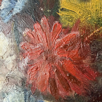 Rustic Floral Still Life Oil Painting "Flower Vase" Handcrafted Small Artwork Holland Art Shop