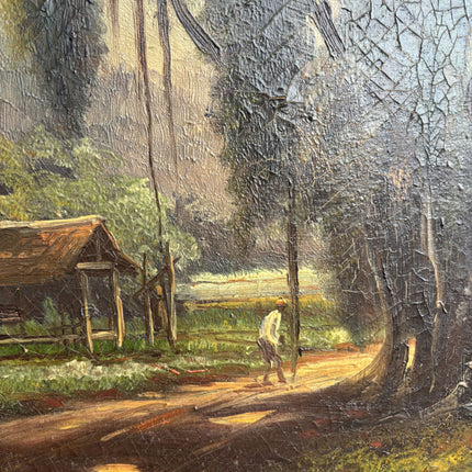 Detailed Landscape Oil Painting "Country Road" Vintage Artwork Holland Art Shop