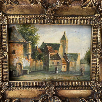 Marvelous Oil Painting Cityscape "City Stroll" Figurative Small Art Holland Art Shop