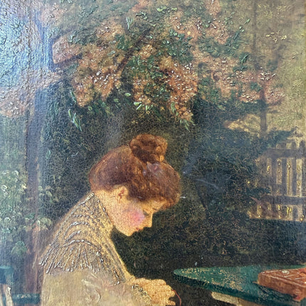 Antique Portrait Oil Painting "Seated Woman" Original Artwork Holland Art Shop