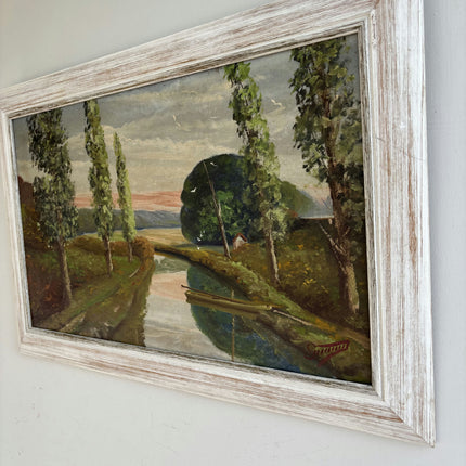 Vintage Landscape Oil Painting "River Path" Authentic Artwork Holland Art Shop