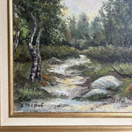 Handcrafted Landscape Oil Painting "Forest Stream" Elegant French Artwork Holland Art Shop