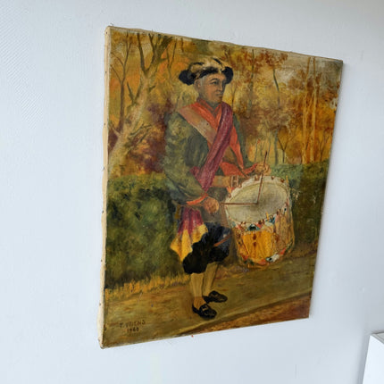 Rustic Portrait Oil Painting "Drummer Boy" Traditional Art Holland Art Shop