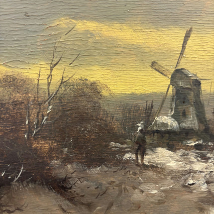 Refined Landscape Oil Painting "Windmill Cottage" Traditional Art Holland Art Shop
