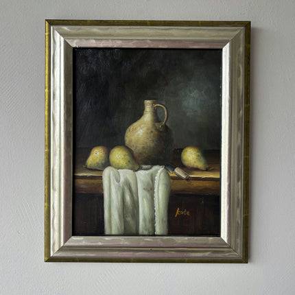 Handcrafted Still Life Oil Painting "Earthen Jug" Classic Small Art Holland Art Shop
