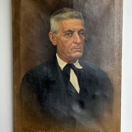 19th Century Antique Portrait Oil Painting "Stoic Man" Art Holland Art Shop