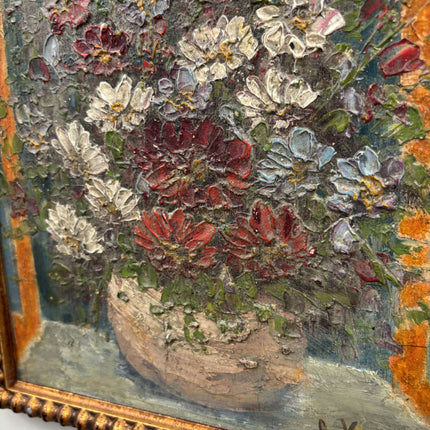 Vintage Floral Still Life Oil Painting "Flower Pot" Expressive Small Art Holland Art Shop