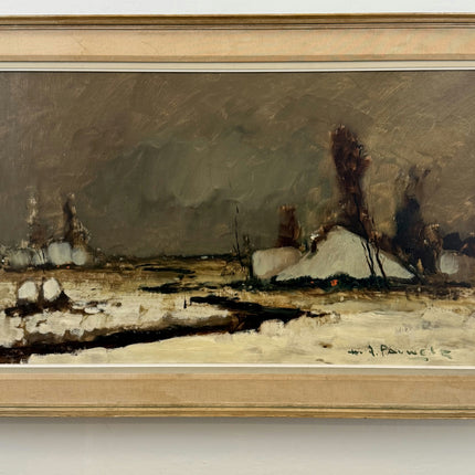 Detailed Winter Landscape Oil Painting "Snow Mounds" Handcrafted Large Art Holland Art Shop