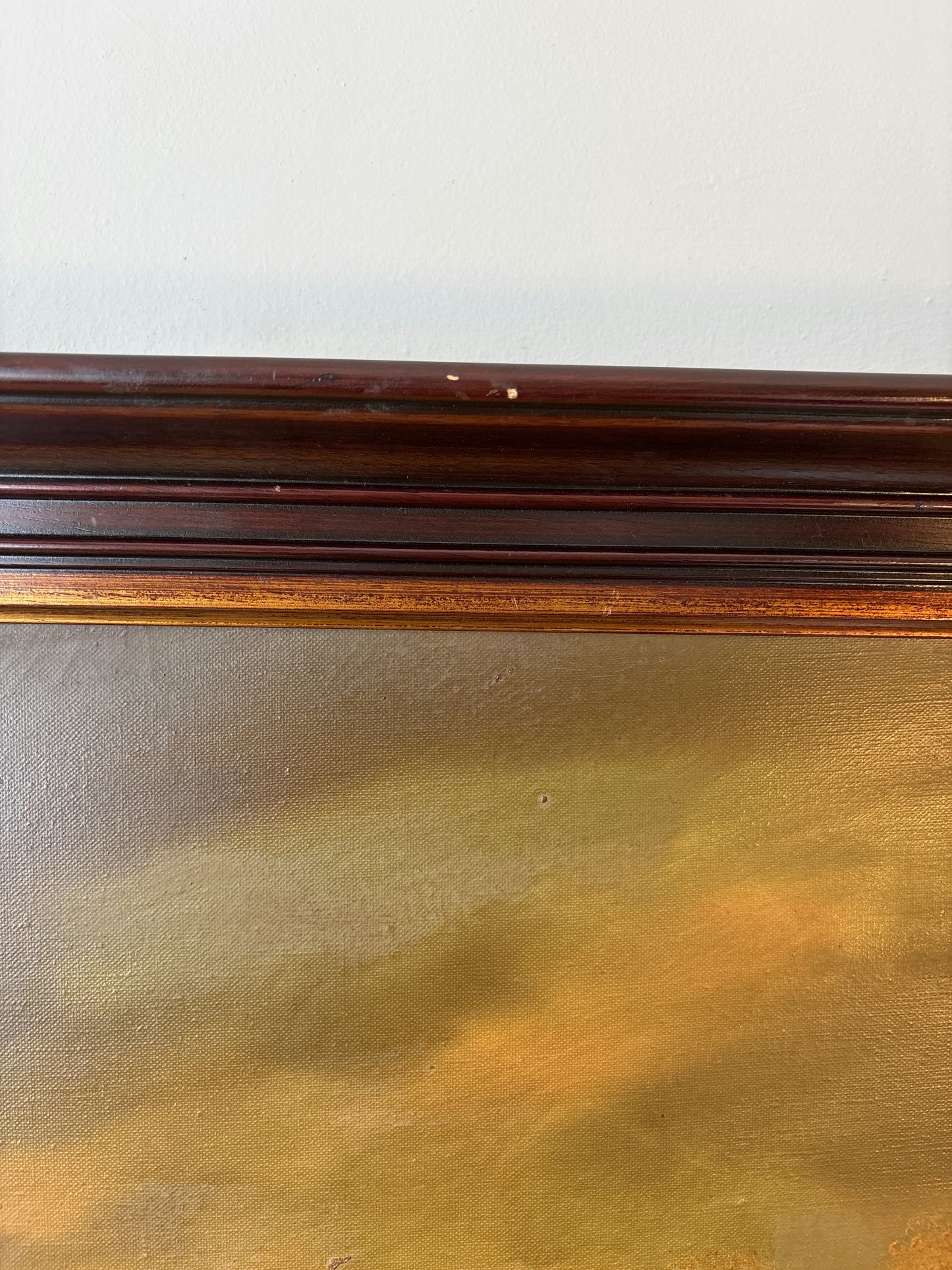 A Landscape Oil Painting "Skating Figure" Intriguing Large Art