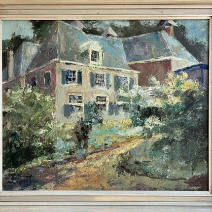 Traditional Landscape Oil Painting "Blue House" Authentic Artwork Holland Art Shop