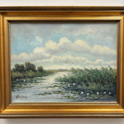 Vintage Still Life Oil Painting "Marsh River" Refined Artwork Holland Art Shop