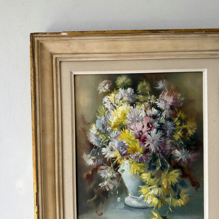 19th Century Oil Painting Floral Still Life "Flower Bouquet" Small Art Holland Art Shop