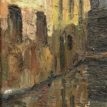 Antique Cityscape Oil Painting "Stone Bridge" Authentic Art Holland Art Shop