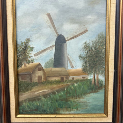 Original Landscape Oil Painting "Windmill Tower" Refined Art Holland Art Shop
