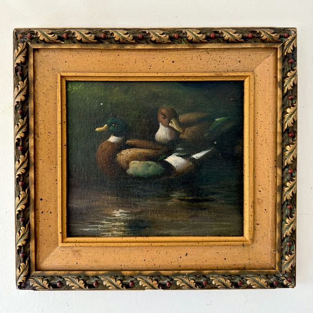 Refined Oil Painting Animals "Ducks In Water" Remarkable Small Art Holland Art Shop