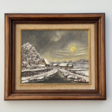 Classic Winter Landscape Oil Painting "Snowy Village" Refined Art Holland Art Shop