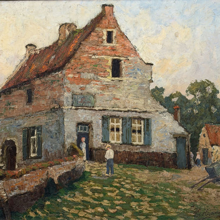 Expressive Landscape Oil Painting "Thatched House" Timeless Artwork Holland Art Shop