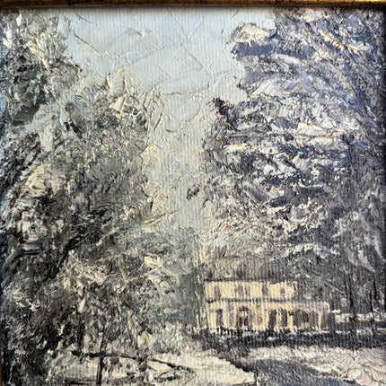 Elegant Winter Landscape Oil Painting "Gilded Frame" Expressive Small Artwork Holland Art Shop
