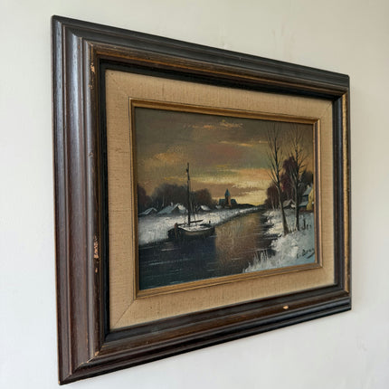 Refined Winter Landscape Oil Painting "Framed Painting" Classic Small Art Holland Art Shop