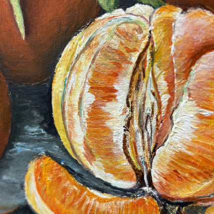 Detailed Still Life Oil Painting "Pile Oranges" Rustic Small Art Holland Art Shop