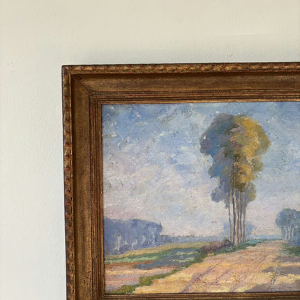 1922 Antique Interior Oil Painting "Tall Trees" Small Art Holland Art Shop