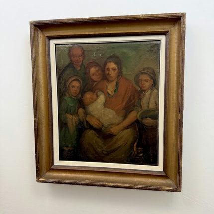 Elegant Figurative Oil Painting "Mother Holding" Traditional Large Artwork Holland Art Shop