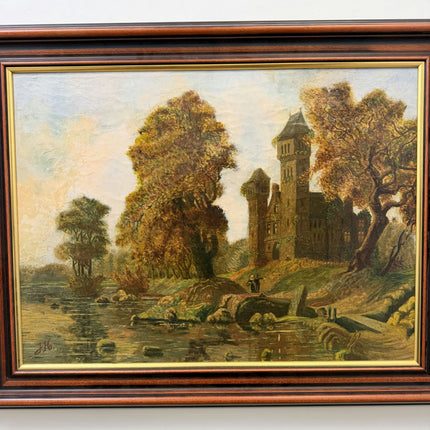 Original Landscape Oil Painting "Stone Castle" Handcrafted Large Art Holland Art Shop