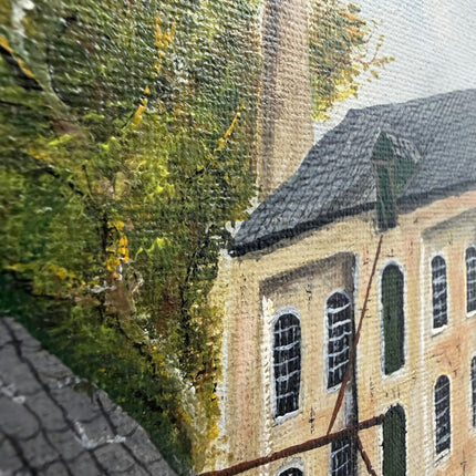 Authentic Cityscape Oil Painting "River Mill" Original Small Artwork Holland Art Shop