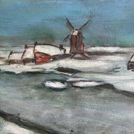 Timeless Winter Landscape Oil Painting "Snowy Village" Handcrafted Artwork Holland Art Shop