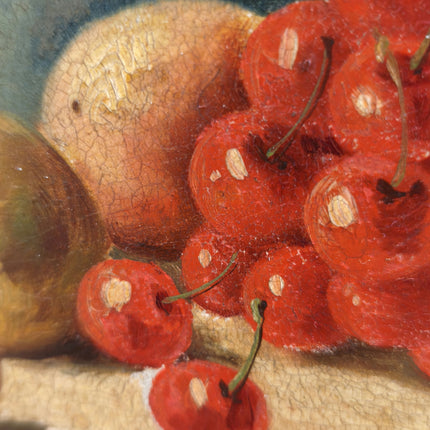 Handcrafted Still Life Oil Painting "Cherry Bunch" Timeless Small Art Holland Art Shop