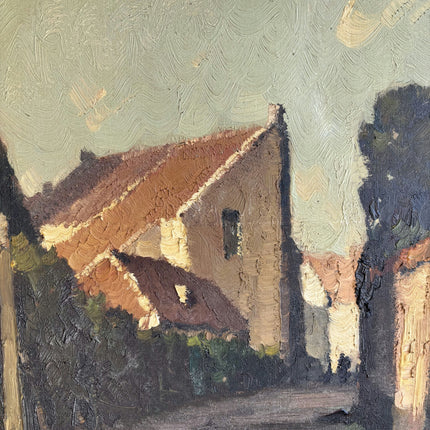 Piet Lippens Traditional Cityscape Oil Painting "Village House" Rustic Artwork Holland Art Shop