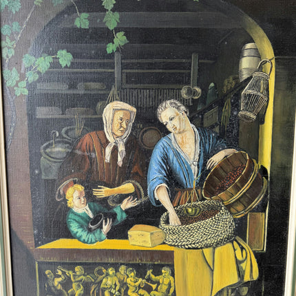 Authentic Scenery Oil Painting "Woman Seller" Traditional Art Holland Art Shop