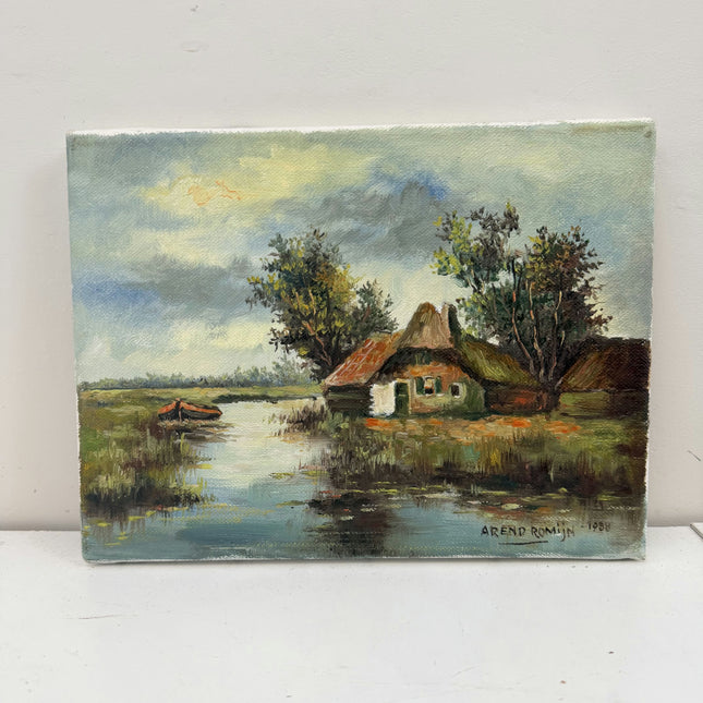 Elegant Still Life Oil Painting "Canvas Frame" Handcrafted Small Art Holland Art Shop