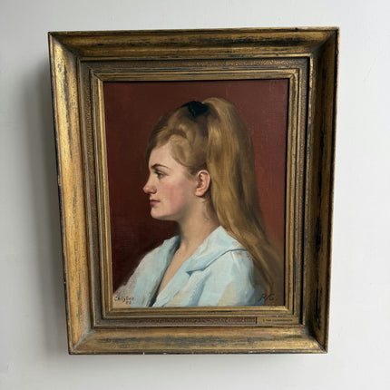 Classic Portrait Oil Painting "Young Woman" Vintage Art Holland Art Shop