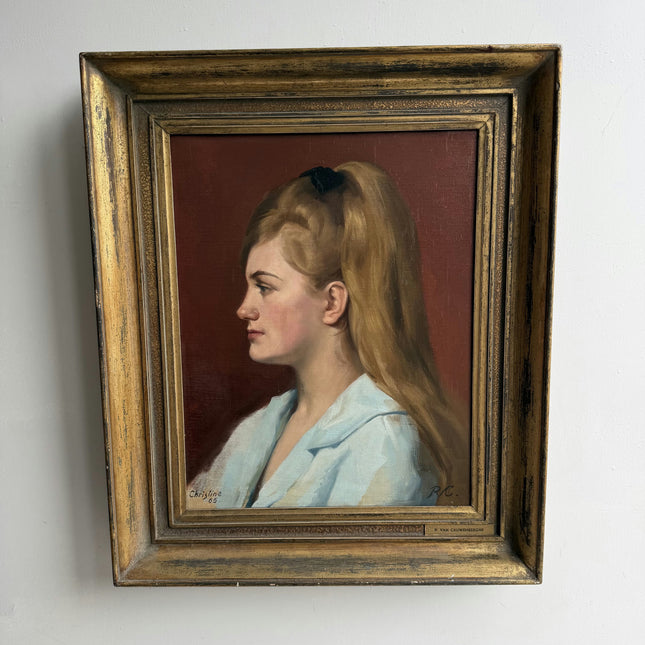 Classic Portrait Oil Painting "Young Woman" Vintage Art Holland Art Shop