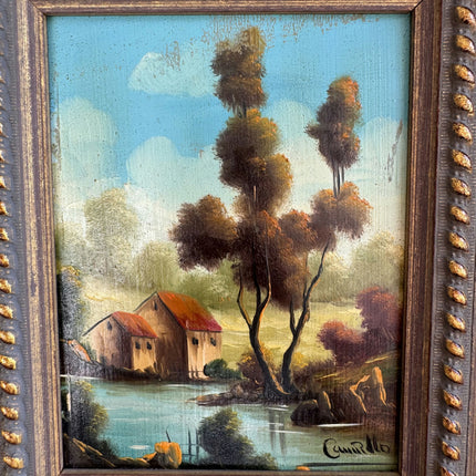 Authentic Landscape Oil Painting "Ornate Frame" Traditional Small Artwork Holland Art Shop