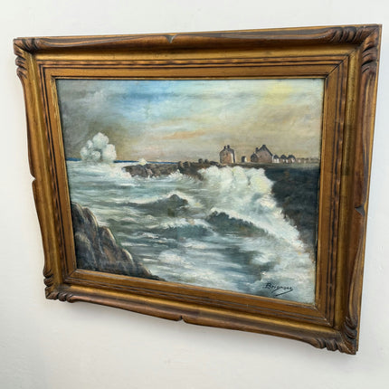 Authentic Seascape Oil Painting "Canvas Back" Classic Large Art Holland Art Shop