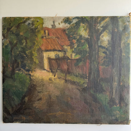 Refined Landscape Oil Painting "Cottage Roof" Authentic Art Holland Art Shop