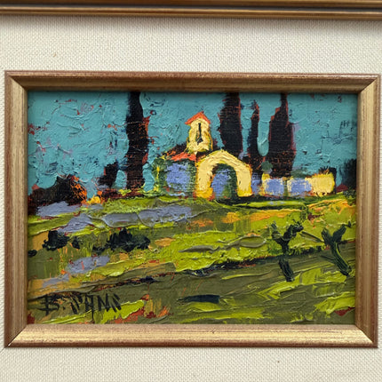 Refined Landscape Oil Painting "Golden Frame" Detailed Small Artwork Holland Art Shop