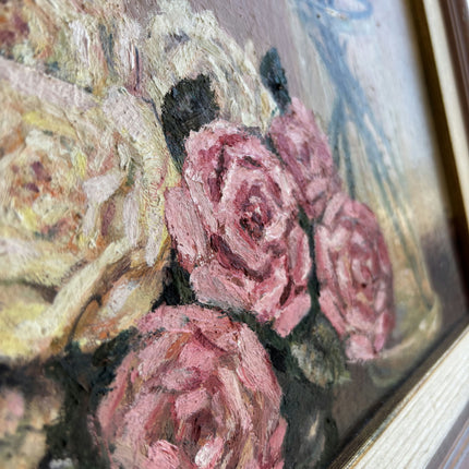 Timeless Floral Still Life Oil Painting "Pink Roses" Traditional Spanish Art Holland Art Shop