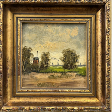Traditional Landscape Oil Painting "Gilded Frame" Authentic Small Artwork Holland Art Shop