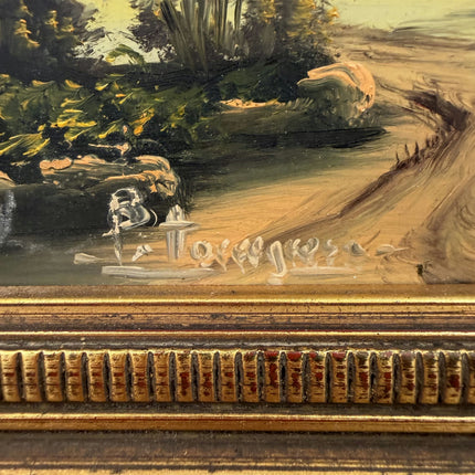 Rustic Landscape Oil Painting "Gilded Frame" Refined Small Artwork Holland Art Shop