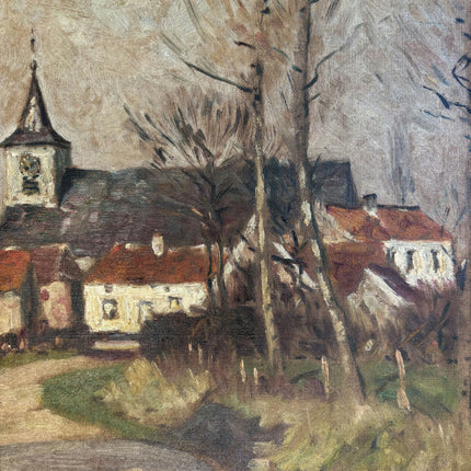 Original Landscape Oil Painting "Village Church" Refined Art Holland Art Shop