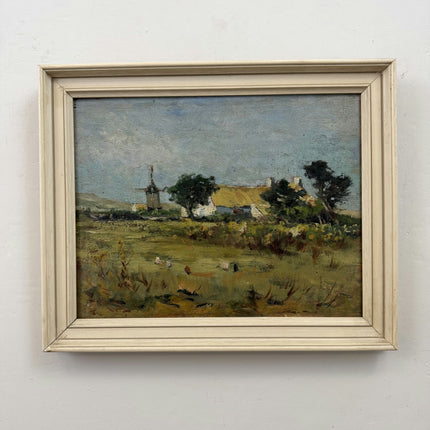 Detailed Farm Oil Painting "Thatched Cottage" Refined Small Art Holland Art Shop