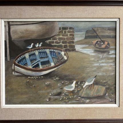 Timeless Harbor Scene Oil Painting "Rowboat Trio" Detailed Art Holland Art Shop