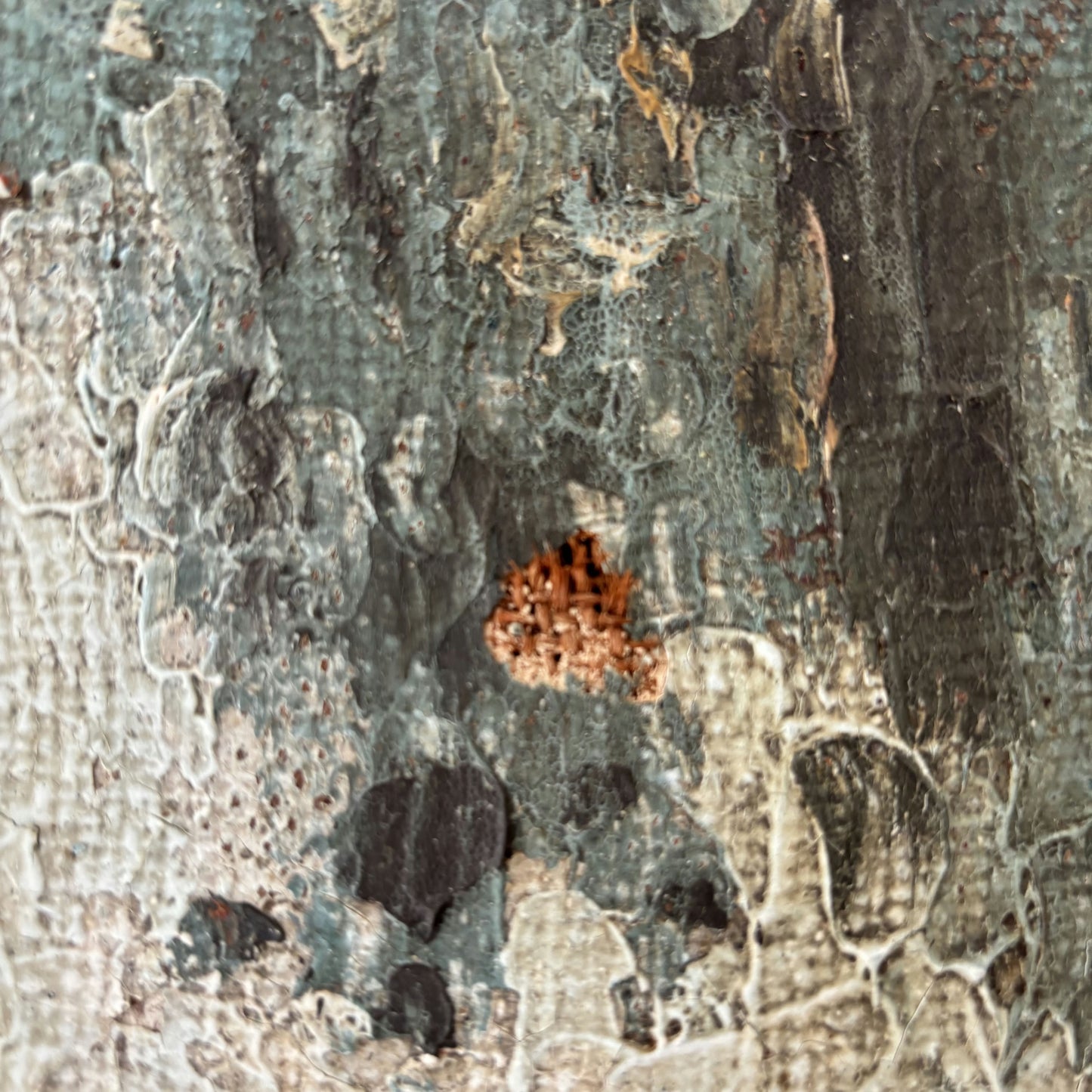 19th Century Landscape Oil Painting "River Cottage" Medium Art