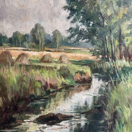 Elegant Landscape Oil Painting "Tall Tree" Rustic Belgique Art Holland Art Shop