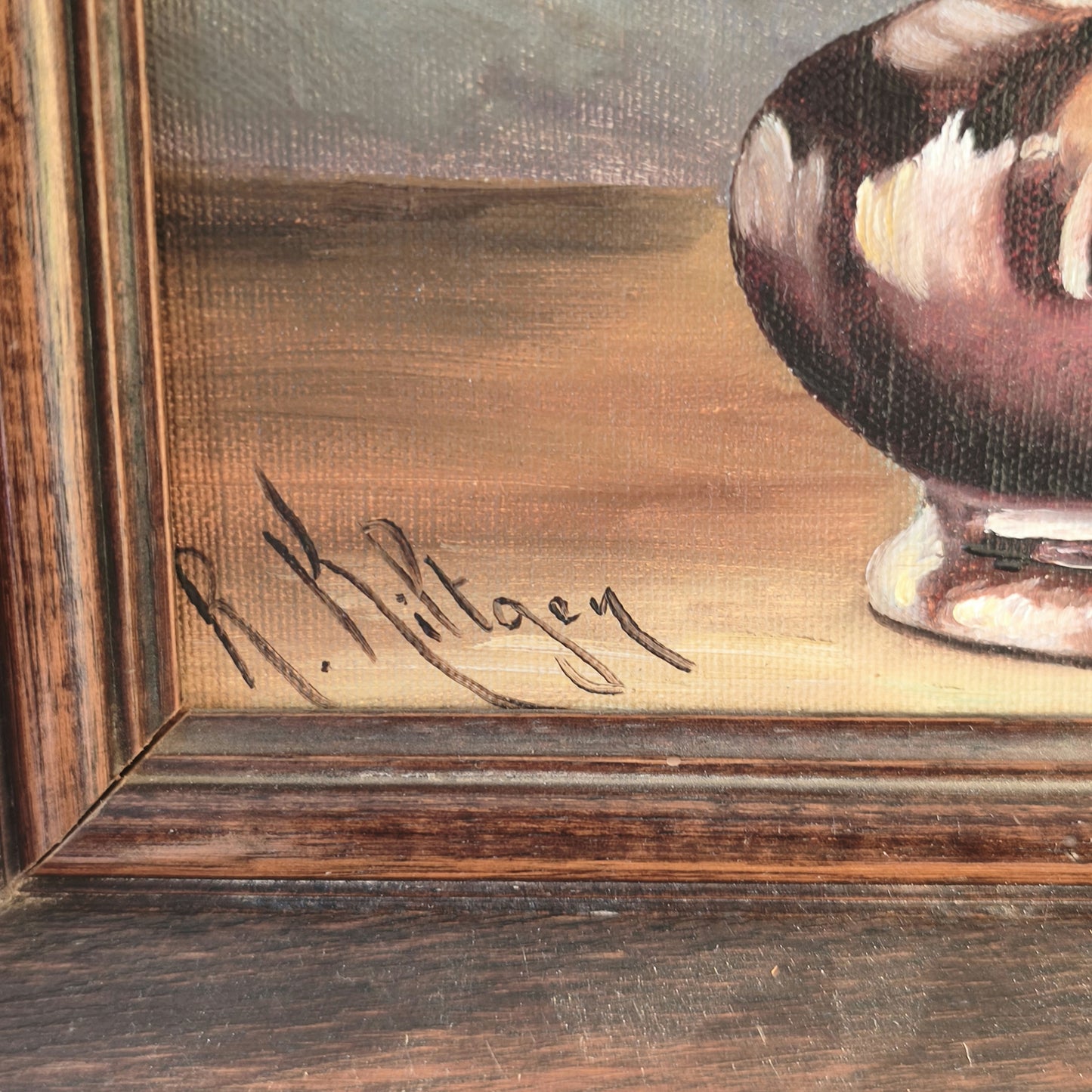 Vintage "Yellow Rose" Artist R. Kiltgen presumably Swedish Oil Painting