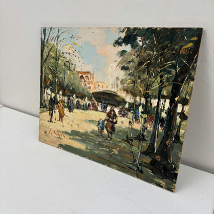 Handcrafted Cityscape Oil Painting "City Bridge" Expressive Small Art Holland Art Shop